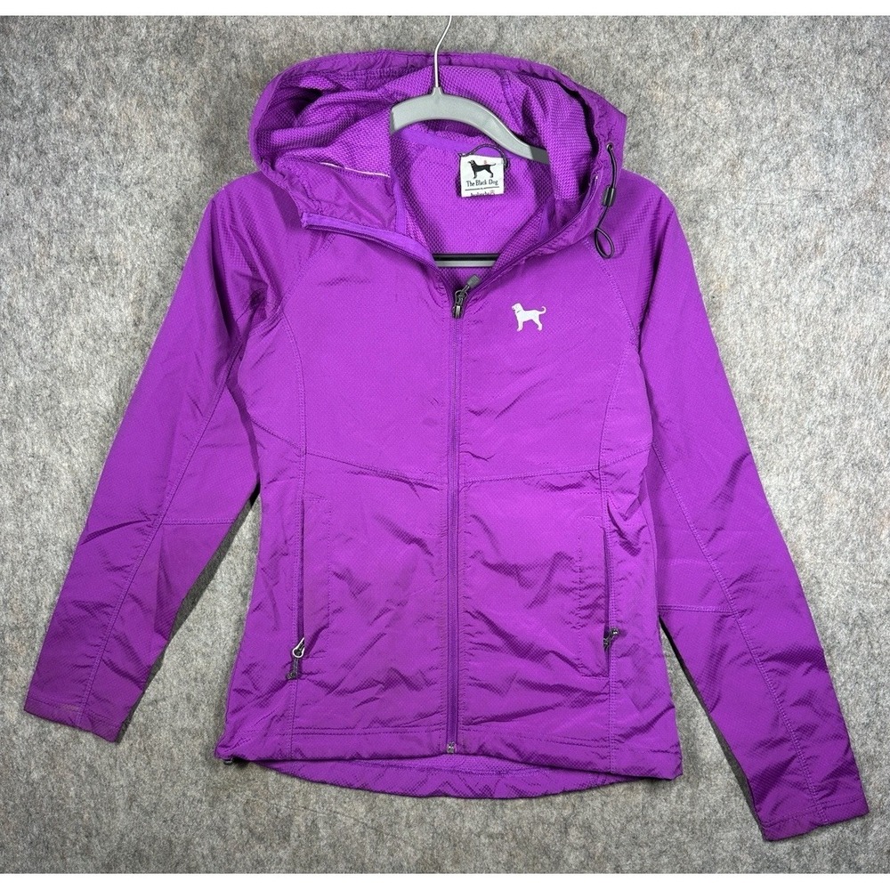 The Black Dog by Avalanche Jacket Womens XS Purple Hooded Windbreaker Rain Coat